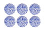 Hermia Juego de Platos para Postre Blue Wave, 6 Unidades, Porcelana Azul y Blanco, 19.3 x 19.3 x 2 cm